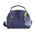 Fashionable Large Shoulder Bag with Hair Ball Pendant