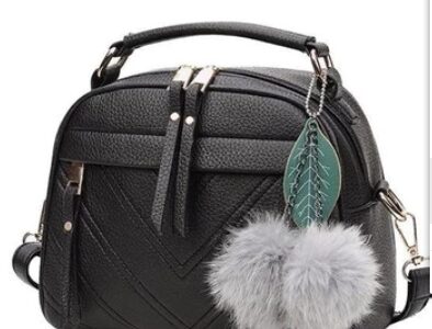  Fashionable Large Shoulder Bag with Hair Ball Pendant