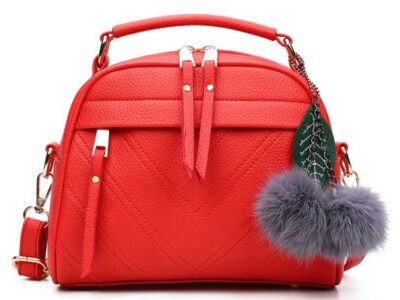  Fashionable Large Shoulder Bag with Hair Ball Pendant