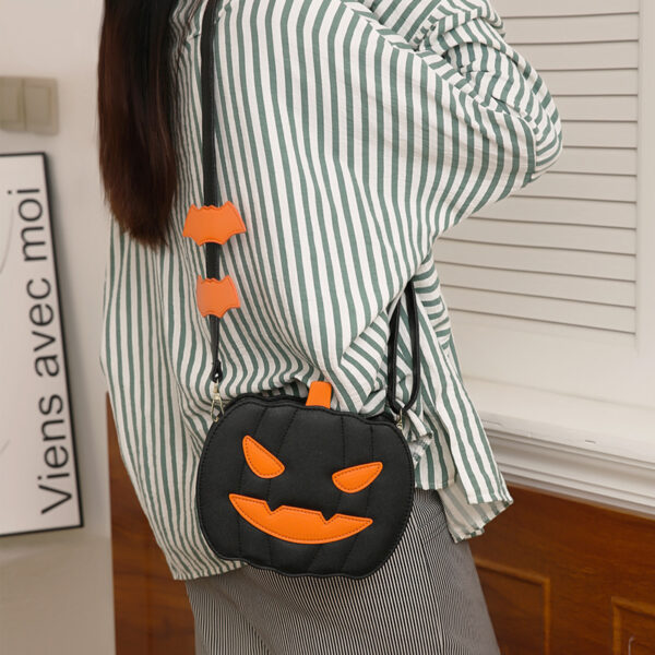 2023 Halloween Bags Funny Pumpkin Cartoon Shoulder Crossbody Bag With Bat Personalized Creative Female Bag - Image 7