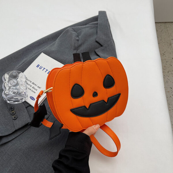 2023 Halloween Bags Funny Pumpkin Cartoon Shoulder Crossbody Bag With Bat Personalized Creative Female Bag - Image 6